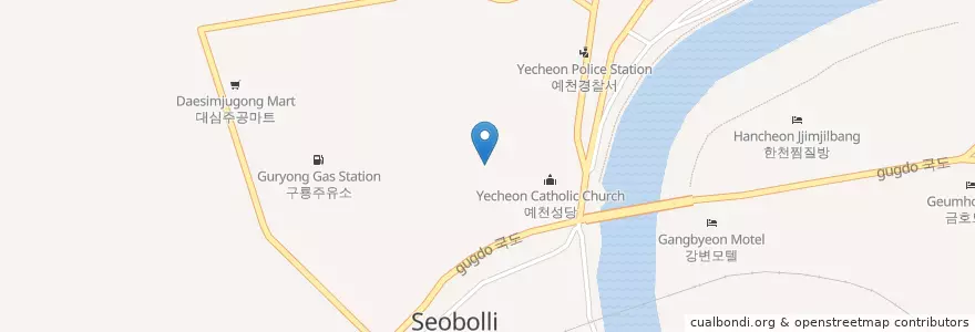 Mapa de ubicacion de 예천군문화회관 en Zuid-Korea, Gyeongsangbuk-Do, 예천군.