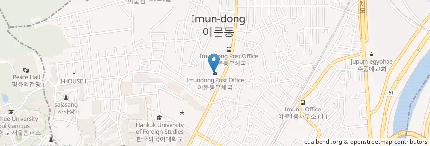 Mapa de ubicacion de 이문동우체국 en 大韓民国, ソウル, 東大門区, 이문2동.