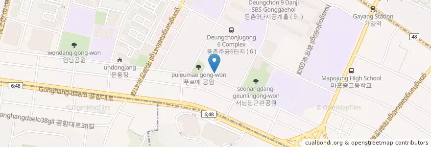 Mapa de ubicacion de 서울등촌동 우체국 en Güney Kore, Seul, 강서구, 등촌3동.