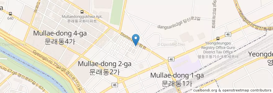 Mapa de ubicacion de 문래동우체국 en کره جنوبی, سئول, 영등포구, 문래동.