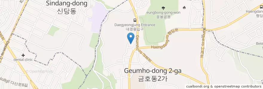 Mapa de ubicacion de 금호동우체국 en 대한민국, 서울, 성동구, 금호2·3가동.