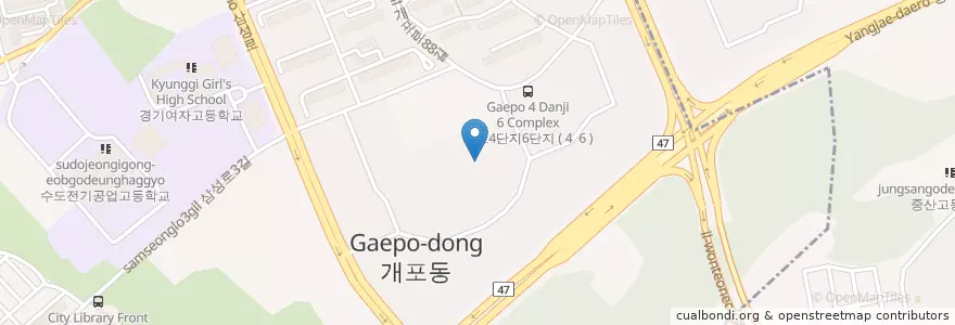 Mapa de ubicacion de 개포동우체국 en Korea Selatan, 서울, 강남구, 개포동, 개포2동.