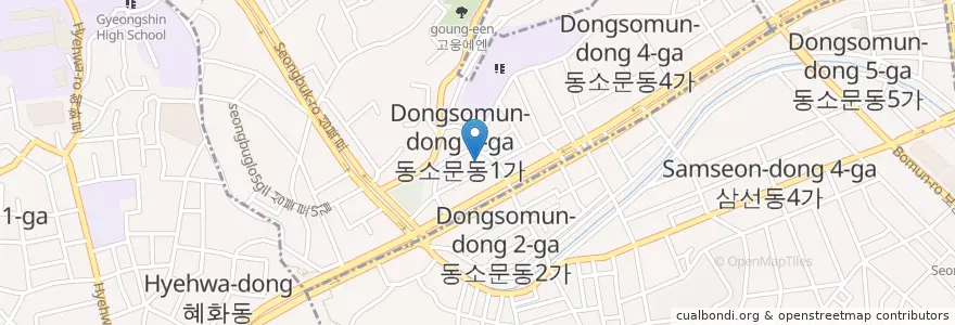 Mapa de ubicacion de 동소문우체국 en Corée Du Sud, Séoul, 성북구.