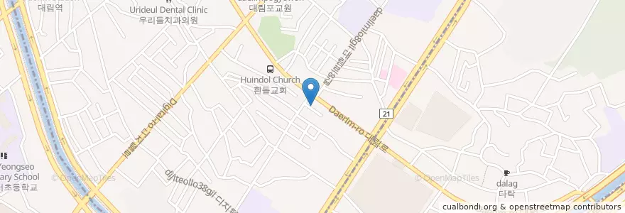 Mapa de ubicacion de 대림동우체국 en 大韓民国, ソウル, 永登浦区, 대림2동.