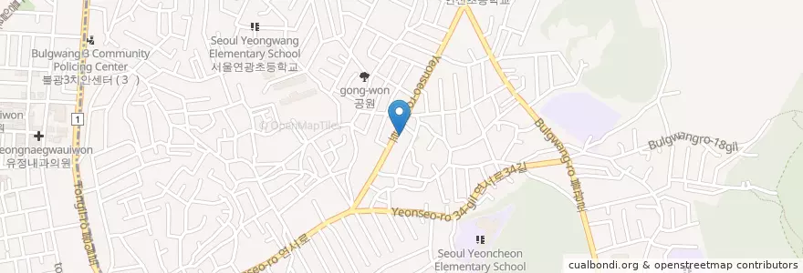 Mapa de ubicacion de 연신내우체국 en Республика Корея, Сеул, 은평구, 불광2동.