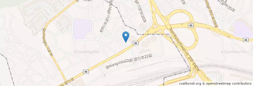 Mapa de ubicacion de 오류동우체국 en Güney Kore, Seul, 구로구, 오류1동.