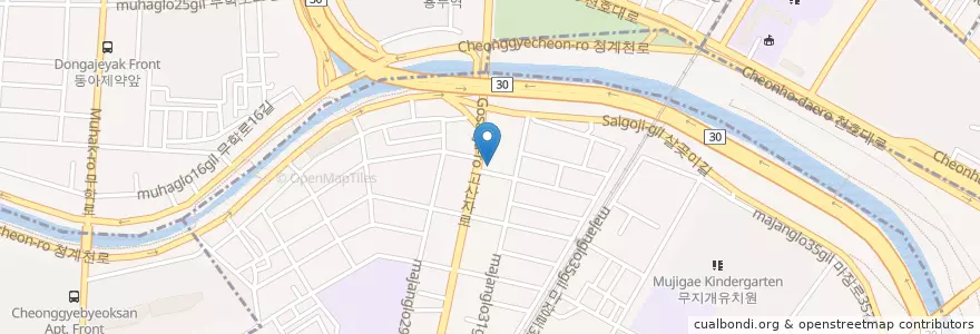 Mapa de ubicacion de 마장동우체국 en 대한민국, 서울, 성동구, 마장동.