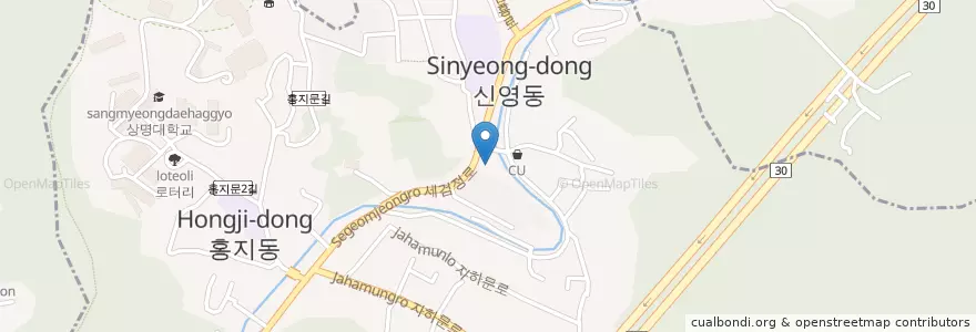 Mapa de ubicacion de 세검정우체국 en Coreia Do Sul, Seul, 종로구, 부암동.