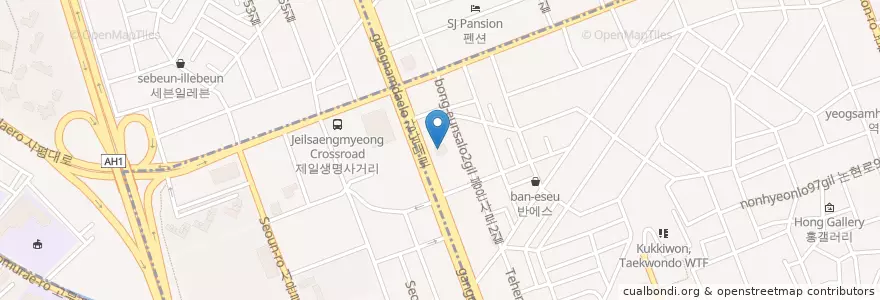 Mapa de ubicacion de Yeoksamdong Post Office en South Korea, Seoul, Gangnam-Gu, Seocho-Gu, 역삼동, Yeoksam 1(Il)-Dong.