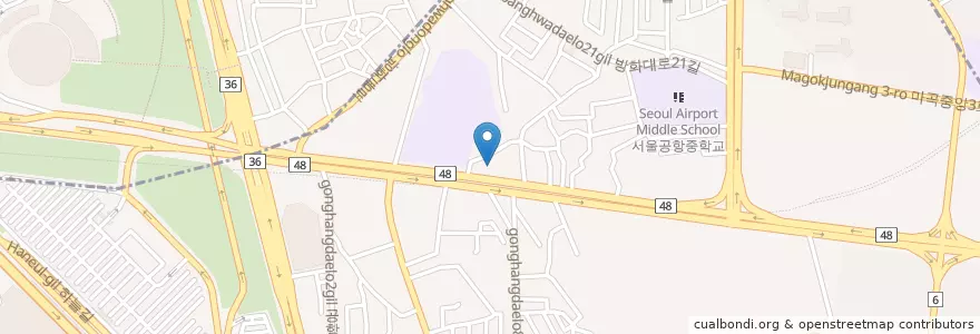 Mapa de ubicacion de 공항동우체국 en Güney Kore, Seul, 강서구, 공항동.