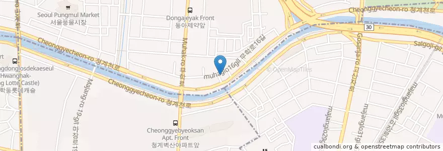 Mapa de ubicacion de 용두동우체국 en كوريا الجنوبية, سول, 성동구.