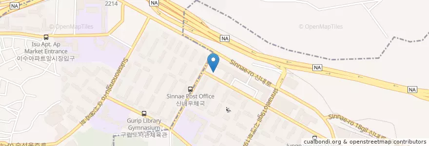 Mapa de ubicacion de 신내동우체국 en Corea Del Sud, Seul, 중랑구, 신내2동.