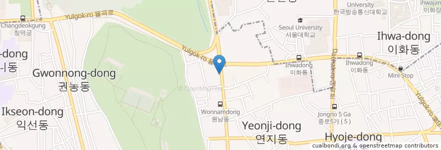 Mapa de ubicacion de 원남동우체국 en Corea Del Sur, Seúl, 종로구, 종로1·2·3·4가동.