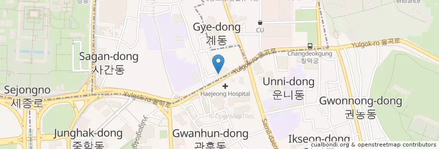 Mapa de ubicacion de 서울안국동우체국 en كوريا الجنوبية, سول, 종로구, 종로1·2·3·4가동.