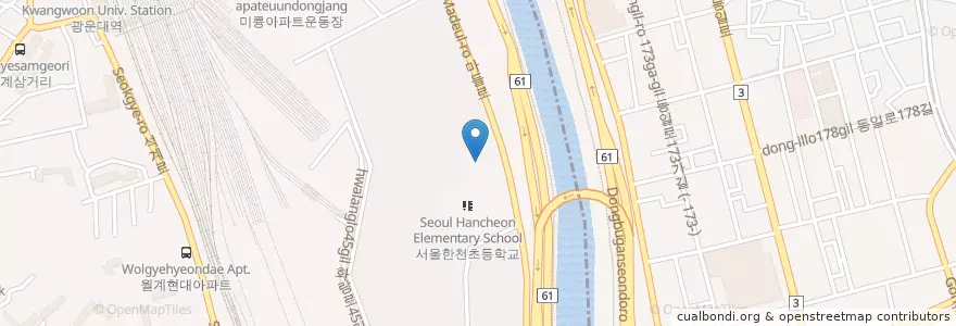 Mapa de ubicacion de 월계3동우체국 en Corea Del Sud, Seul, 노원구, 공릉1동, 월계3동.