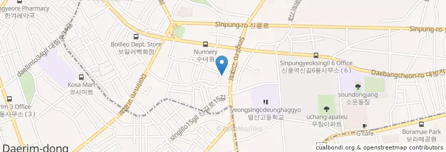Mapa de ubicacion de 신길5동우체국 en Corea Del Sud, Seul, 영등포구, 신길5동.