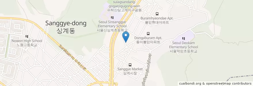 Mapa de ubicacion de 상계3동우체국 en کره جنوبی, سئول, 노원구.