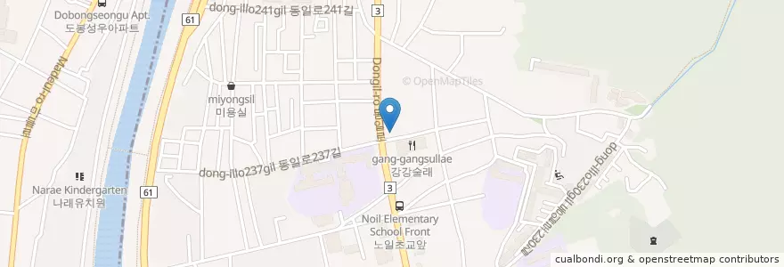 Mapa de ubicacion de 상계1동우체국 en Corea Del Sud, Seul, 노원구, 상계1동.