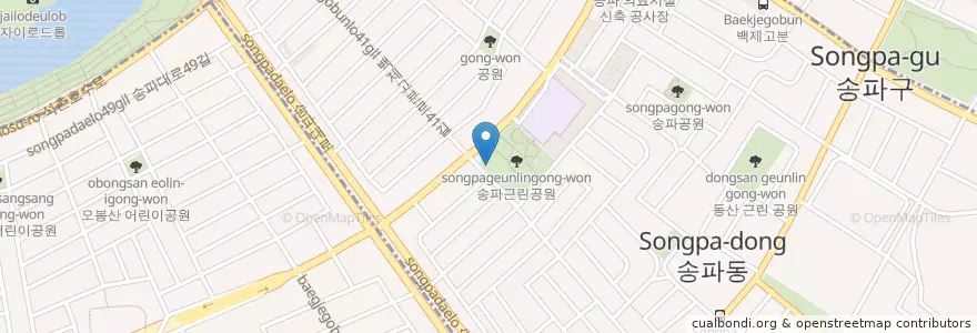 Mapa de ubicacion de 송파1동우체국 en Corée Du Sud, Séoul, 송파구, 송파1동.