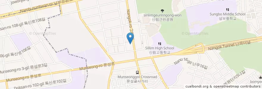 Mapa de ubicacion de 서울난곡우체국 en كوريا الجنوبية, سول, 관악구, 미성동.