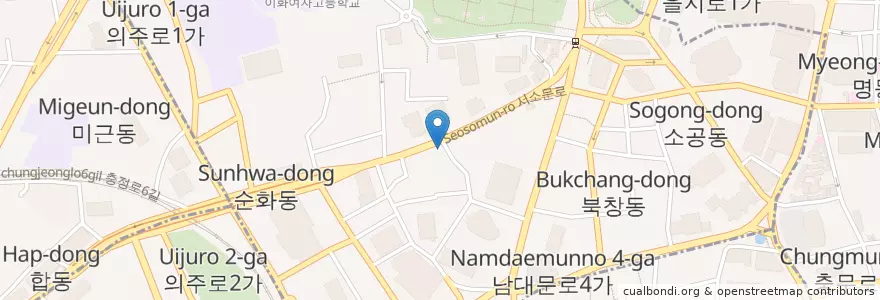 Mapa de ubicacion de Seoul Taepyeongno Post Office en South Korea, Seoul, Sogong-Dong.