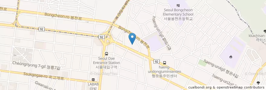 Mapa de ubicacion de 서울행운동우체국 en 大韓民国, ソウル, 冠岳区, 행운동.