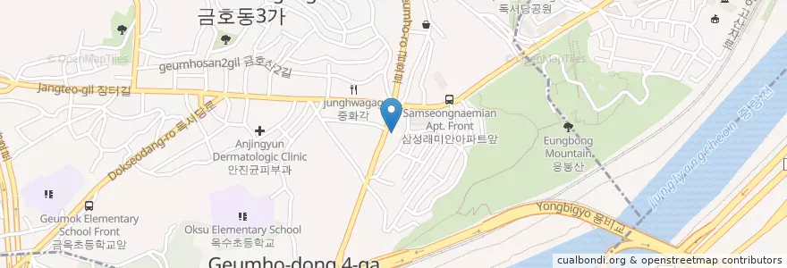 Mapa de ubicacion de 서울금호4가우체국 en Corée Du Sud, Séoul, 성동구, 금호4가동.