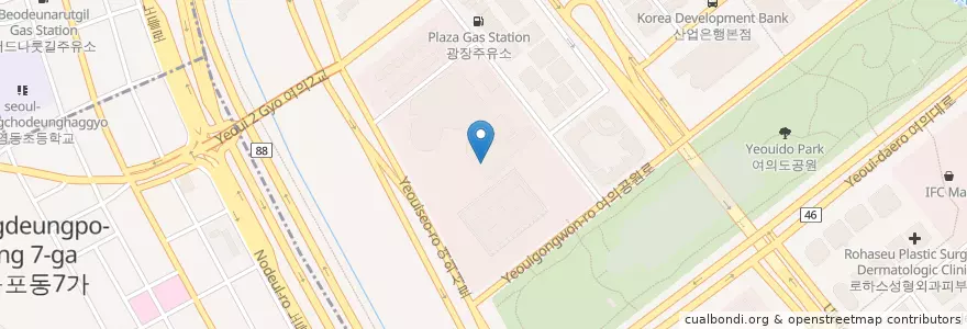 Mapa de ubicacion de 한국방송공사우체국 en Coreia Do Sul, Seul, 영등포구.