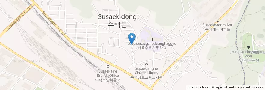 Mapa de ubicacion de 국방대학원우체국 en 韩国/南韓, 首尔, 麻浦區, 恩平区, 수색동.