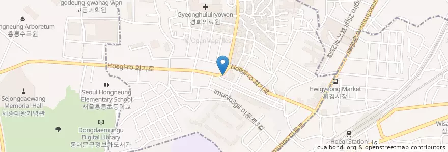 Mapa de ubicacion de 경희대학교우체국 en 대한민국, 서울, 동대문구, 회기동.