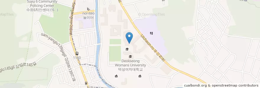 Mapa de ubicacion de 덕성여자대학교우체국 en Coreia Do Sul, Seul, 도봉구, 쌍문1동.
