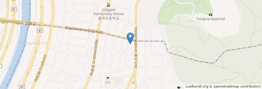 Mapa de ubicacion de 서울중곡3동우편취급국 en 대한민국, 서울, 광진구, 중곡3동.