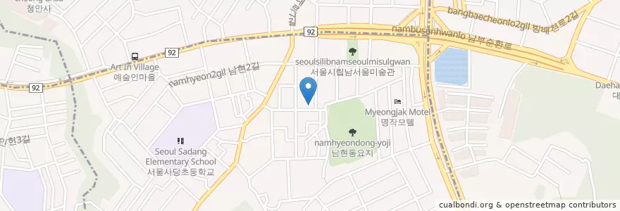 Mapa de ubicacion de 남현우편취급국 en کره جنوبی, سئول, 남현동.