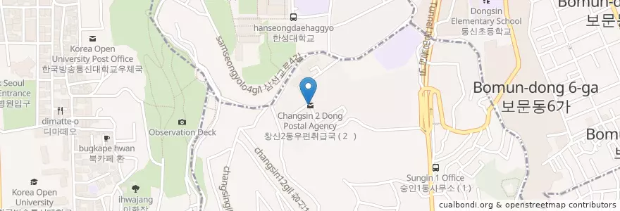 Mapa de ubicacion de 창신2동우편취급국 en Zuid-Korea, Seoel, 창신3동.