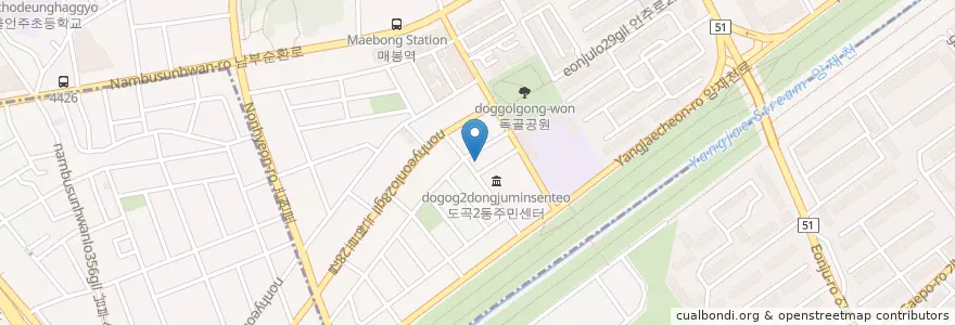 Mapa de ubicacion de 도곡한신우편취급국 en Corea Del Sud, Seul, 강남구, 도곡동.