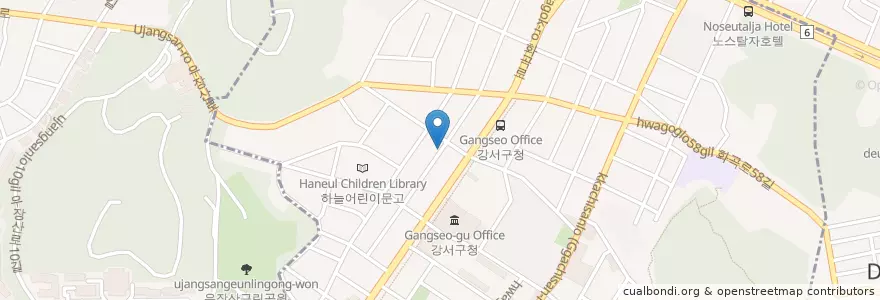 Mapa de ubicacion de 화곡본동우편취급국 en 대한민국, 서울, 강서구, 화곡6동.