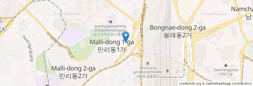 Mapa de ubicacion de 만리1가우편취급국 en Республика Корея, Сеул, 중구.