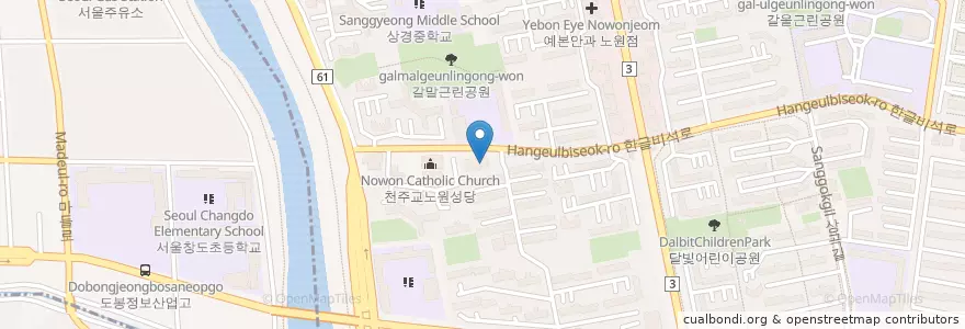 Mapa de ubicacion de 상계주공11단지우편취급국 en Korea Selatan, 서울, 노원구, 상계8동.