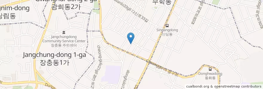 Mapa de ubicacion de 신당1동우편취급국 en کره جنوبی, سئول, 중구, 신당동.