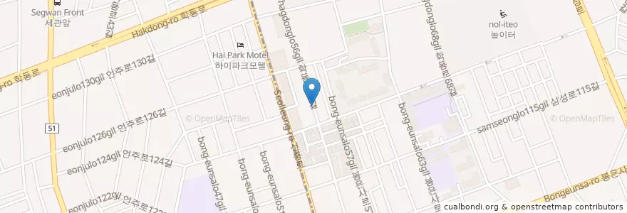 Mapa de ubicacion de 서울해청우편취급국 en Zuid-Korea, Seoel, 강남구, 삼성동, 삼성2동.