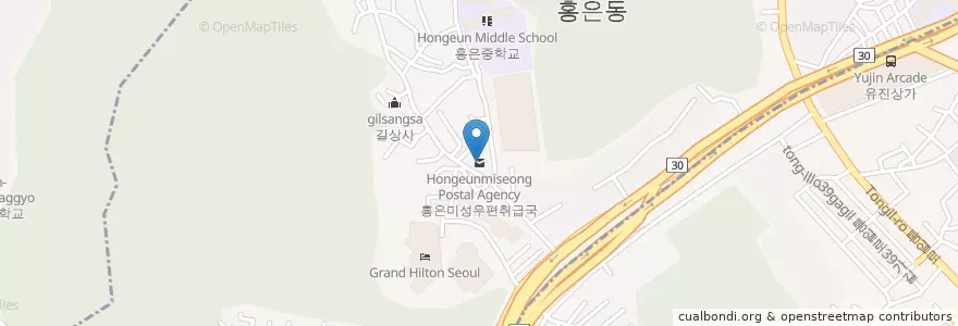 Mapa de ubicacion de 홍은미성우편취급국 en Korea Selatan, 서울, 서대문구, 홍은동, 홍은2동.