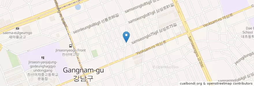 Mapa de ubicacion de 서울대치동아우편취급국 en Südkorea, Seoul, 강남구, 대치동, 대치4동.