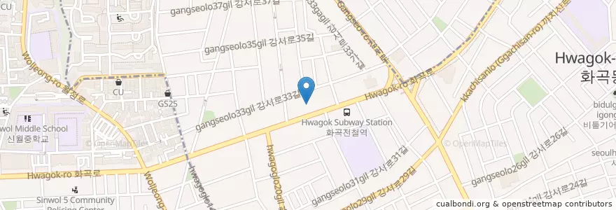 Mapa de ubicacion de 서울화곡3동우편취급국 en كوريا الجنوبية, سول, 강서구, 화곡3동.