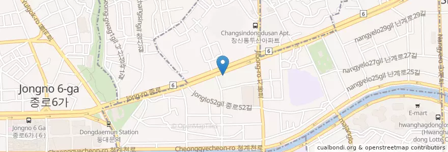 Mapa de ubicacion de 창신1동우편취급국 en Corea Del Sud, Seul, 종로구, 창신1동.