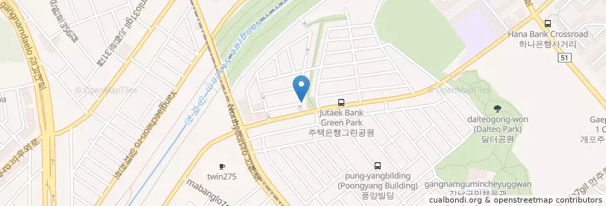 Mapa de ubicacion de 개포현대우편취급국 en كوريا الجنوبية, سول, 강남구, 개포4동.