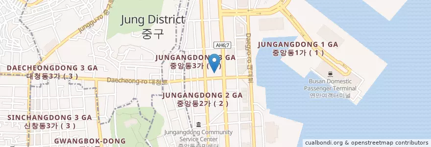 Mapa de ubicacion de Busan Post Office en South Korea, Busan, Jung-Gu.
