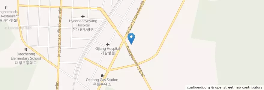 Mapa de ubicacion de 기장우체국 en 대한민국, 부산, 기장군, 기장읍.