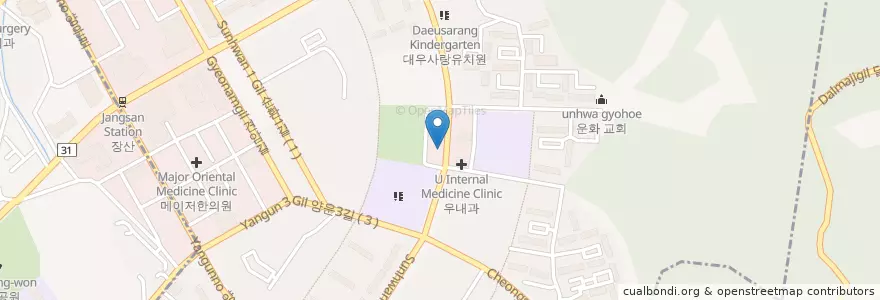 Mapa de ubicacion de 해운대우체국 en Coreia Do Sul, Busan, 해운대구, 좌동.