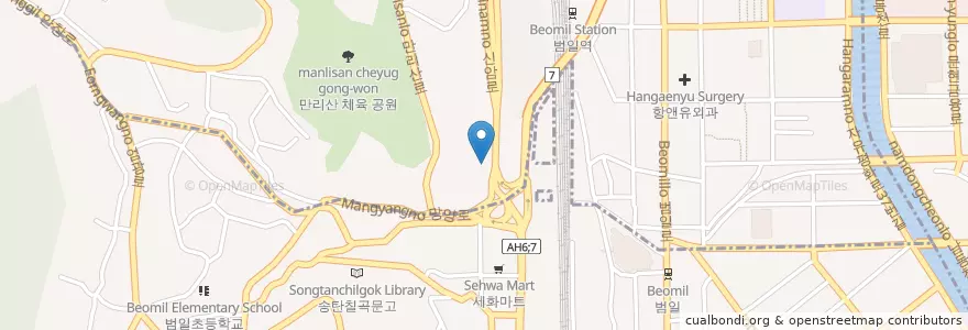 Mapa de ubicacion de 범천2동우체국 en 대한민국, 부산, 범천동.