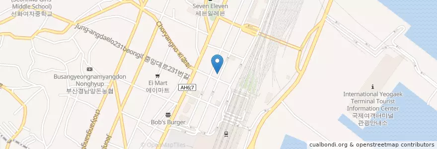 Mapa de ubicacion de 초량3동우체국 en 대한민국, 부산, 동구, 초량동.